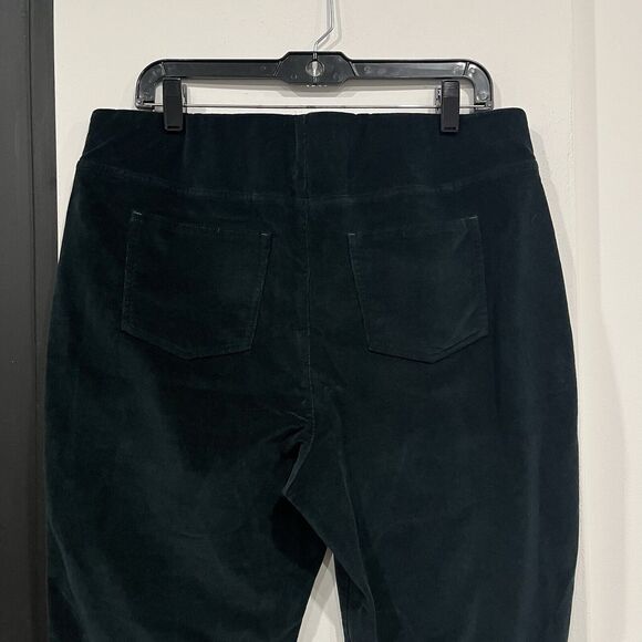 Soft Surroundings Green Corduroy Velvet Flare Pants Size Petite XL - Picture 4 of 5